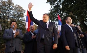 Foto: Ringier / Milorad Dodik na protestu u Banjoj Luci