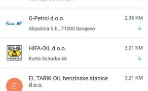 Foto: FMT FBiH oil info / Cijene goriva u Sarajevu, 12. decembar 2022.