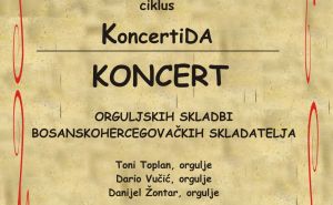 plakat / Koncert orguljskih djela bh. kompozitora