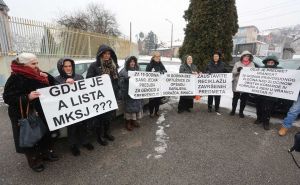 Foto: Dž. K. / Radiosarajevo.ba / Protest ispred Suda i Tužilaštva BiH