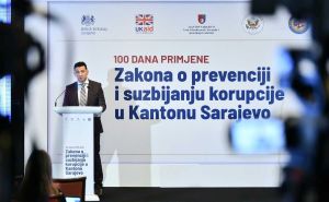 Foto: A.K./Radiosarajevo.ba / Erduan Kafedžić, Predstavljanje rezultata postignutih u prvih 100 dana primjene Zakona o prevenciji i suzbijanju korupcije u KS
