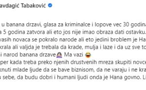Foto: Printscreen / Facebook / Hana Hadžiavdagić Tabaković / Komentari na prozivke