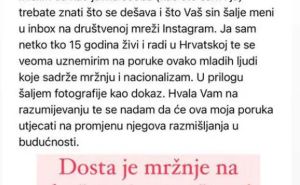 Foto: Screenshot / Story Hane Hadžiavdagić o Jakovu Šutalu, sinu gradonačelnika hrvatskog grada Valpova