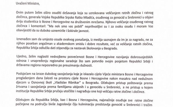 Elmedin Konaković uputio pismo Ivici Dačiću