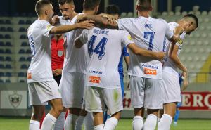 Foto: FK Željezničar / Slavlje igrača FK Željezničar nakon gola protiv Dinama iz Minska