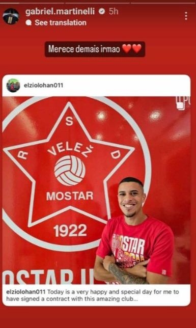 Gabriel Martinelli čestitao Elzio Lohanu na transferu u Velež