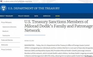 Foto: US Treasury Department / Zvanično saopštenje na stranici američkog ministarstva