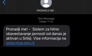 Foto: Printscreen / Poruka koju su dobili građani Srbije na mobitele