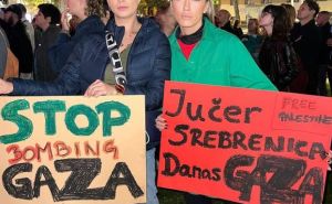 Foto: Instagram / Hana Hadžiavdagić-Tabaković na protestu podrške Palestini u Zagrebu