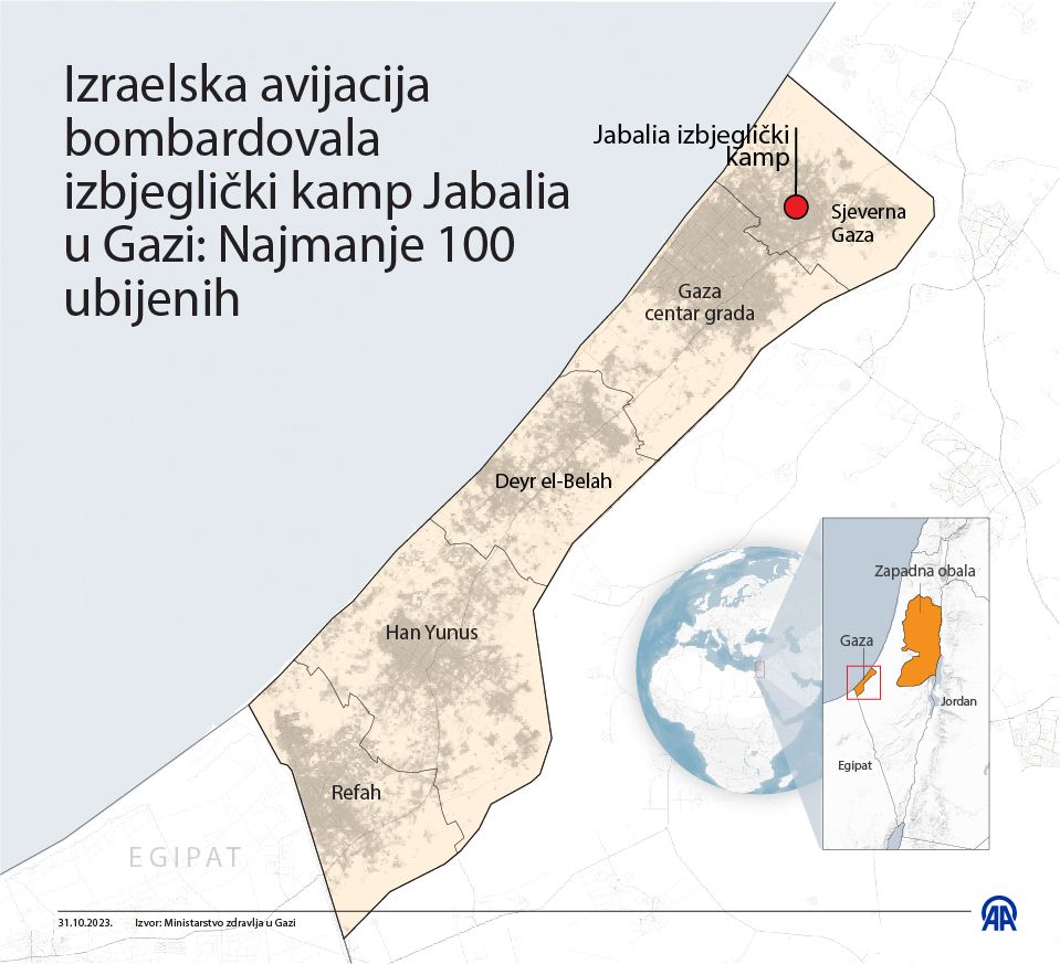 Izrael napao izbjeglički kamp Jabalia