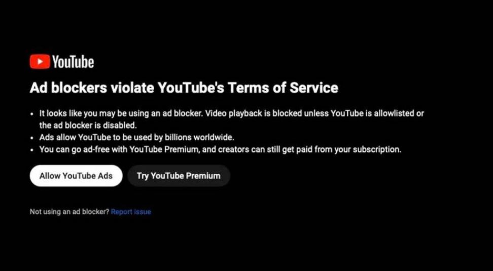 YouTube blokiranje ad-blockera