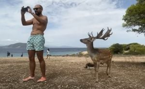 Foto: Printscreen / Gian Carlo pokušao napraviti selfie sa jelenom