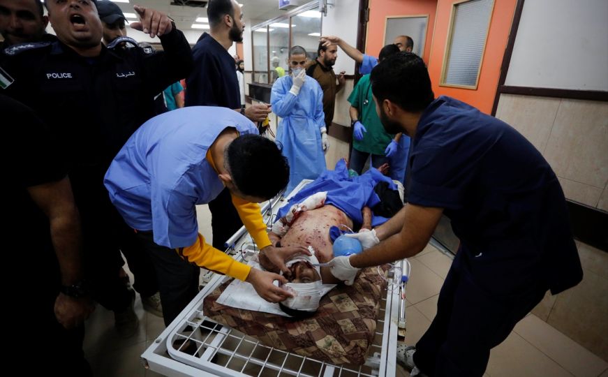 Povrijeđeni Palestinci u bolnici Aqsa, 15. novembar