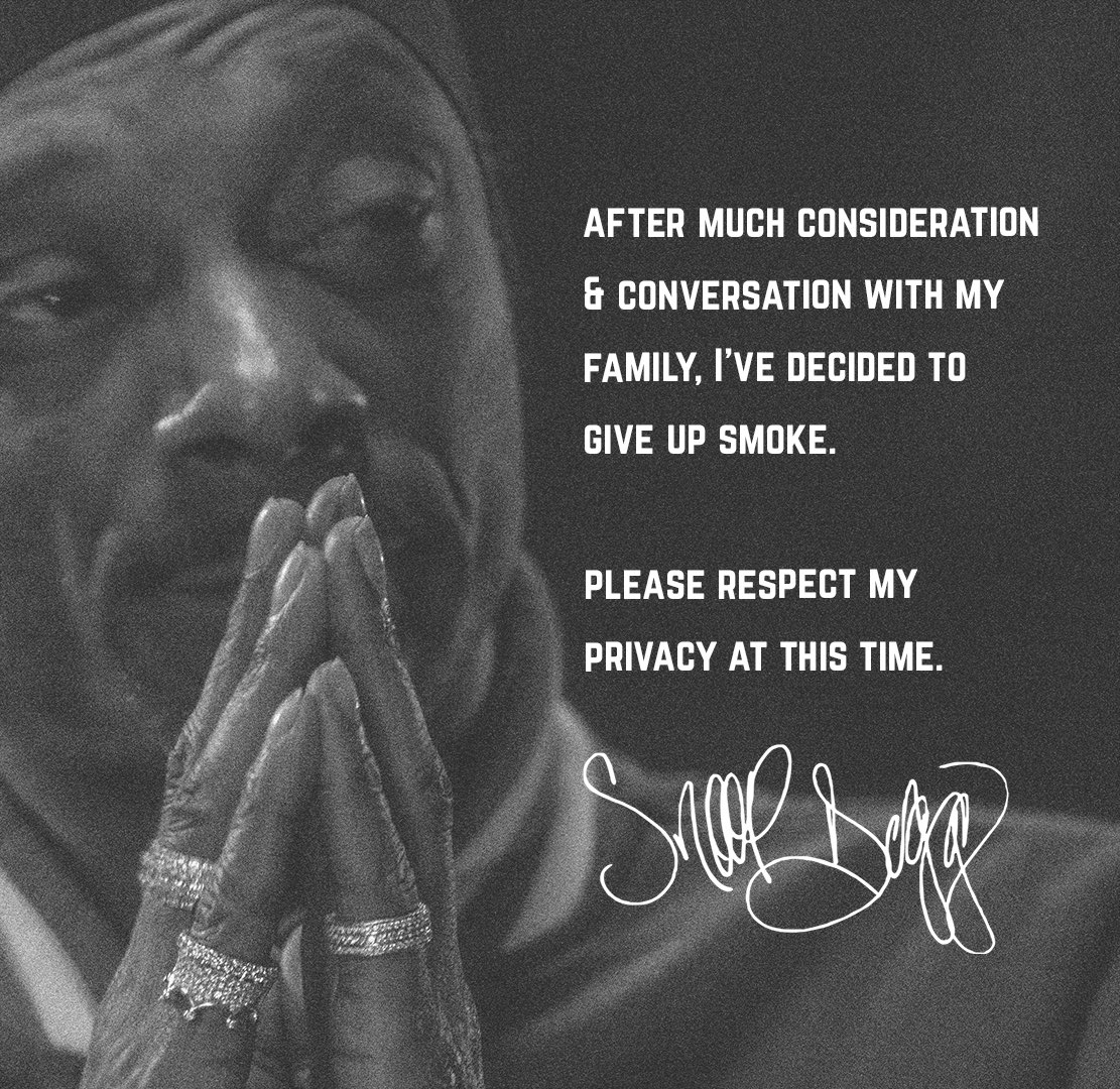 Snoop Dogg objavio na story da prestaje pušiti