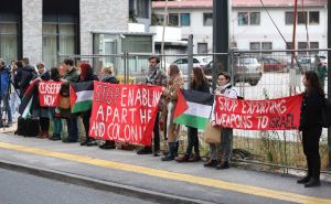 Foto: Dž. K. / Radiosarajevo.ba / Protest za Palestinu ispred zgrade Delegacije EU u BiH