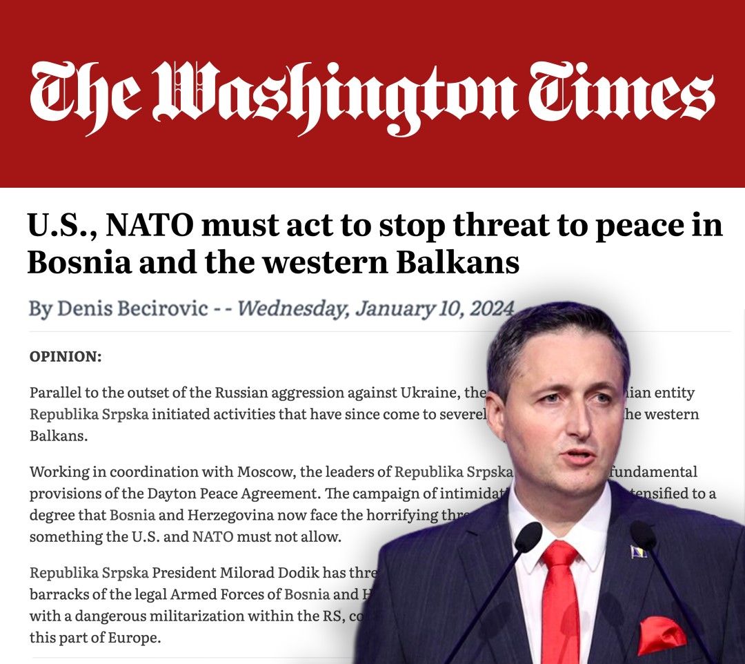 Denis Bećirović u uticajnom američkom listu The Washington Time