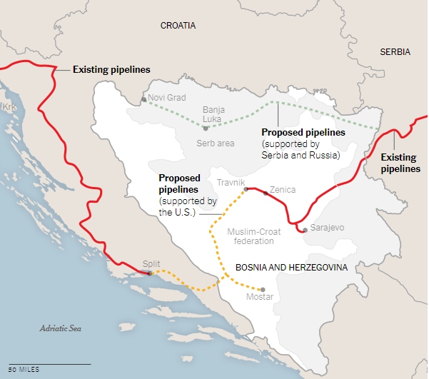 Ilustracija / Prijedlog za gasovode u Bosni i Hercegovini