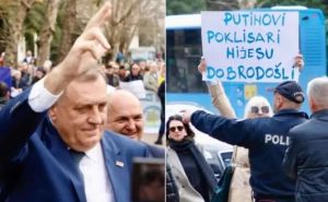 Foto: Ustupljena fotografija / Protest protiv dolaska Dodika u Podgorici