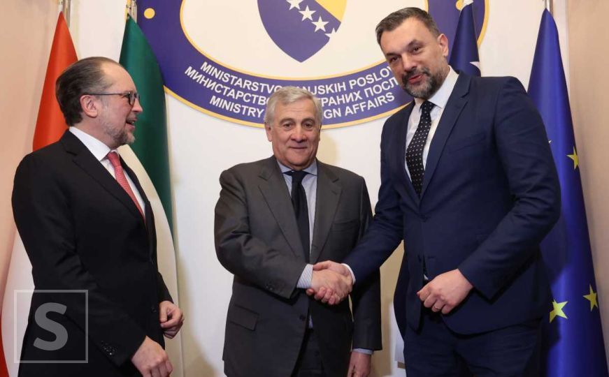 Antonio Tajani i Alexander Schallenberg sa Elmedinom Konakovićem