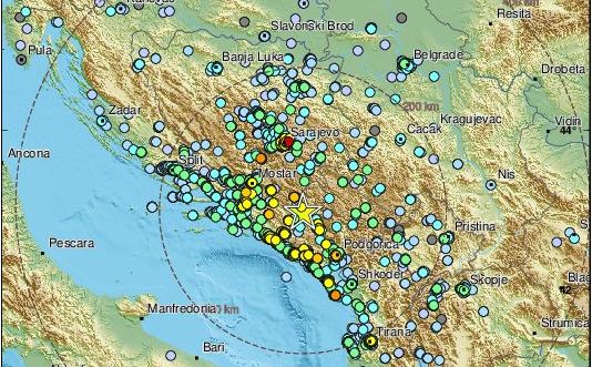 Mapa - gdje se sve jutros osjetio potres