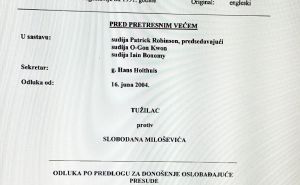 Foto: ICTY / Faksimil odluke iz procesa o Slobodanu Miloševiću