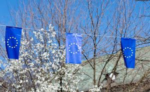 Foto: Dž. K. / Radiosarajevo.ba / Zastavice EU na Skenderiji