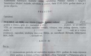 Foto: Zenica Blog / Po presudi, Almir Pekmez je kriv za više djela