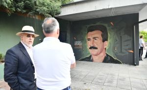 Foto: A. K. / Radiosarajevo.ba / Otkrivanje murala u čast Mustafe Hajrulahovića Talijana na Ciglanama