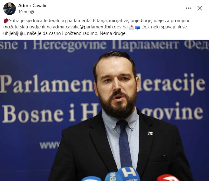 Objava Admira Čavalića