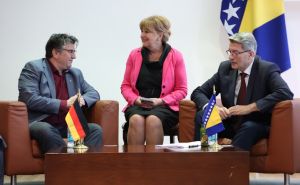 Foto: A.K./Radiosarajevo.ba / Zastupnik u Bundestagu, Boris Mijatović na sastanku sa Šemsudinom Mehmedovićem