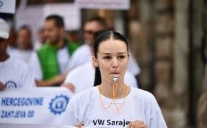 Foto: A. K. / Radiosarajevo.ba / Prvomajska protestna šetnja u Sarajevu