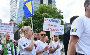 Foto: A. K. / Radiosarajevo.ba / Prvomajska protestna šetnja u Sarajevu