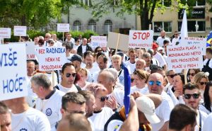 Foto: A. K. / Radiosarajevo.ba / Prvomajska protestna šetnja u Sarajevu