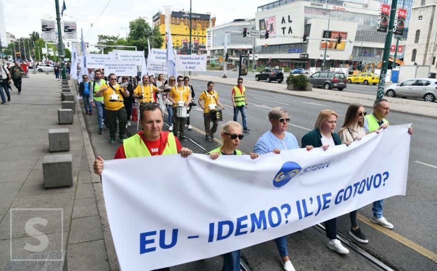 Protest trgovinskih radnika u Sarajevu