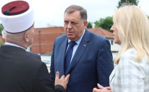 Foto: RTRS / Milorad Dodik i Željka Cvijanović stigli na ceremoniju otvaranja Arnaudija džamije