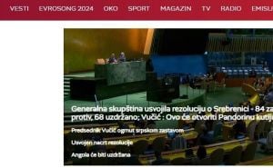 Foto: Printscreen / Naslovi o usvojenoj Rezoluciji o genocidu u srbijanskim medijima