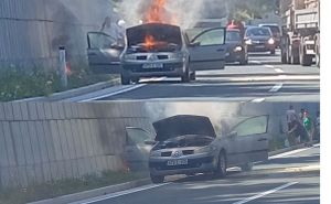 Foto: Čitatelj / Zapaljeni automobil na Komaru