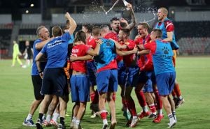 Foto: FK Borac / Slavlje igrača Borca u Albaniji