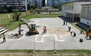 Foto: Općina Novo Sarajevo / Radovi na sanaciji sportskog igrališta OŠ "Hrasno"