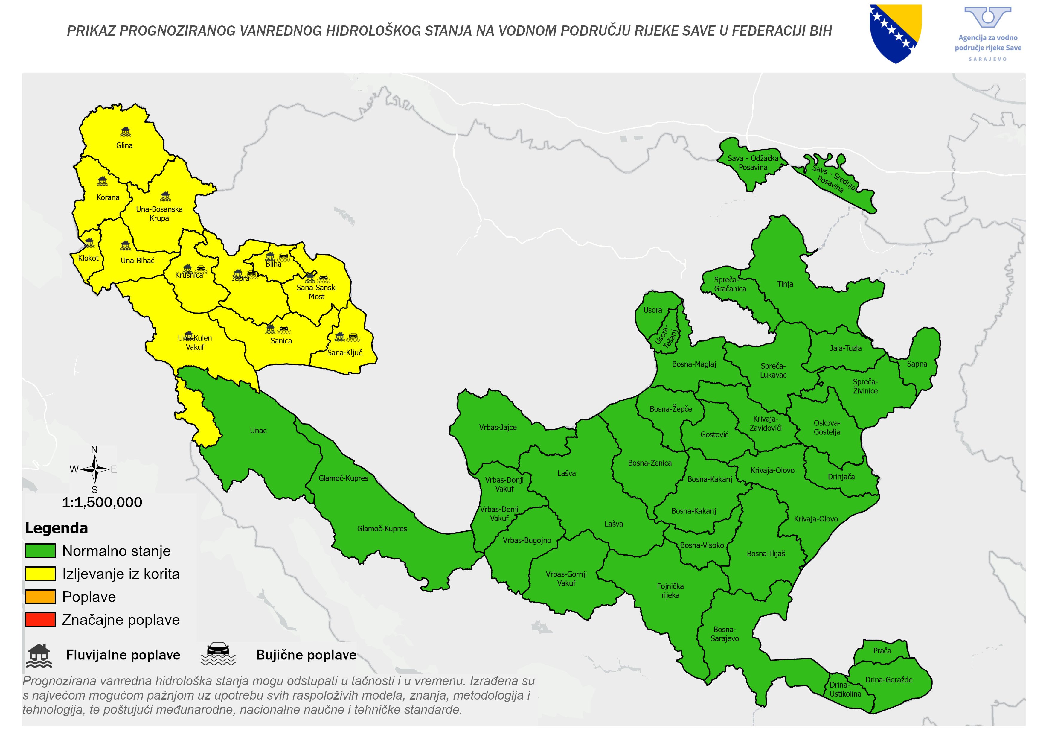 Mapa: Gdje se očekuju poplave