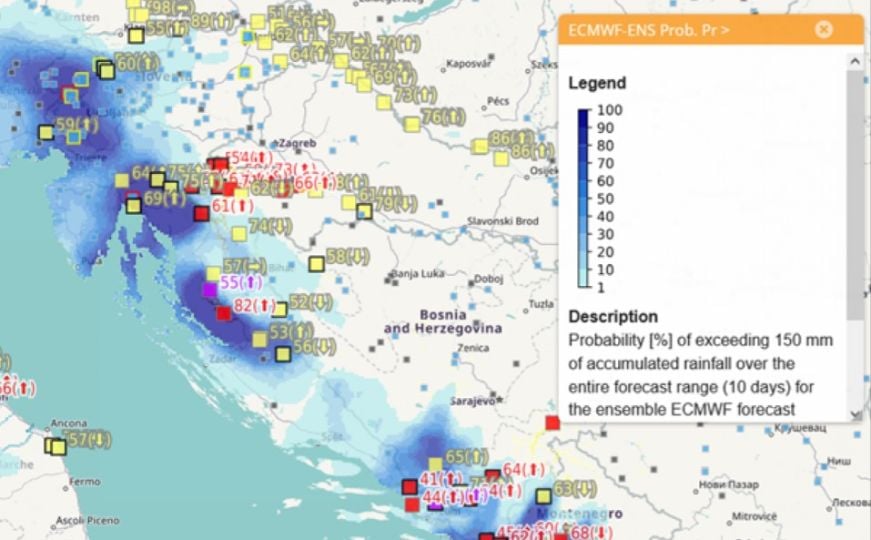 Nevrijeme stiže u Hrvatsku i ide prema BiH: Ovo su područja kojima prijete poplave