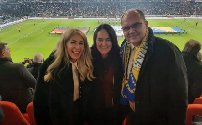 Christian Schmidt prati utakmicu Njemačka - BiH