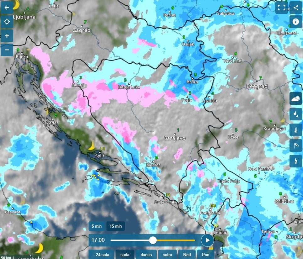 Vrijeme u BiH u 17 sati