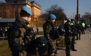 Foto: Dž. K. / Radiosarajevo.ba / Policija ispred Suda BiH