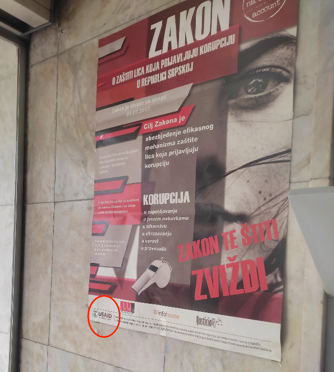 Plakat ispred NSRS