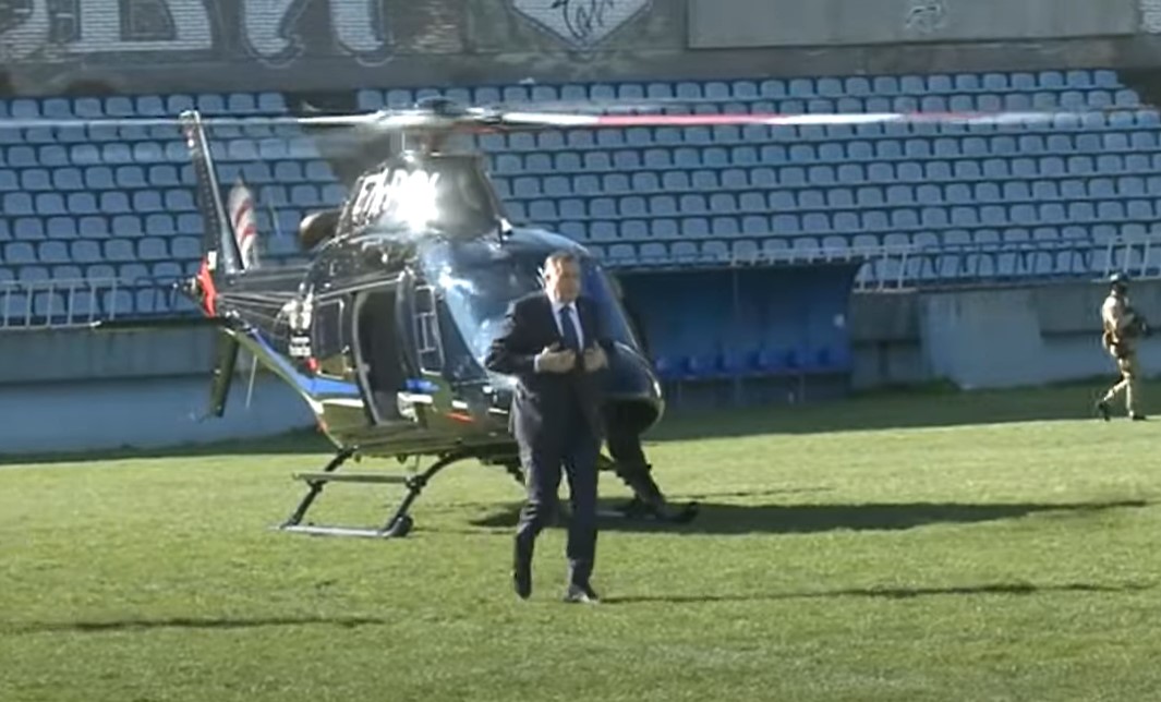 Dodik helikopterom stigao u Zvornik