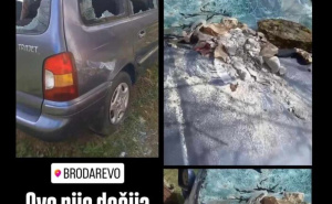 Foto: Screenshot / Instagram / Razlupan automobil srbijanske novinarke