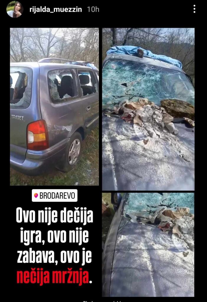 Razlupan automobil srbijanske novinarke