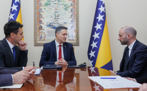 Foto: Predsjedništvo BiH / Denis Bećirović sa Benjaminom Haddadom
