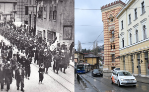 Foto: Historijski arhiv Sarajevo / Radiosarajevo.ba / Ulazak jedinica NOV i POJ u oslobođeno Sarajevo 6. aprila 1945. godine / Sarajevo, april 2025.